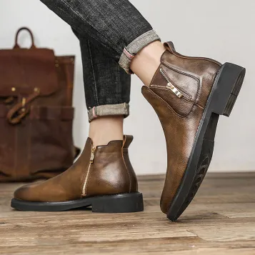 Genuine Leather High low Chelsea Boots